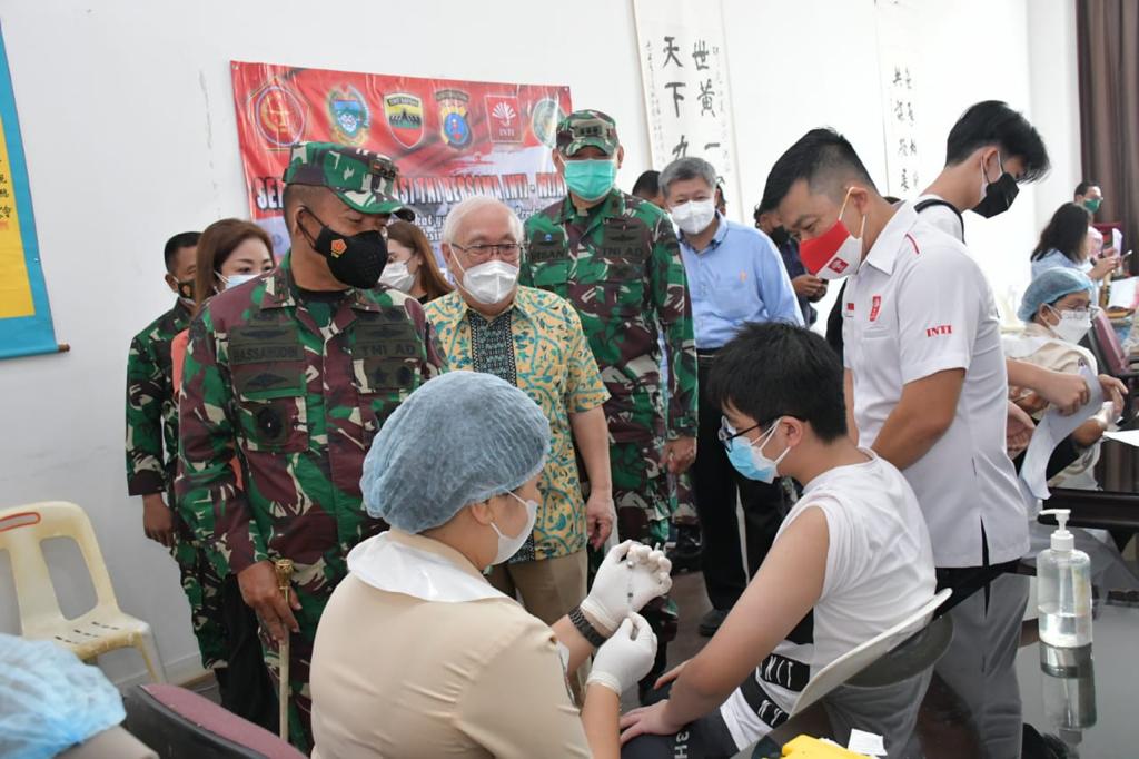 Kodam I/BB Bersama Perhimpunan Inti Sumut dan Yayasan Wijaya Bergandengan Tangan Dalam Mengejar Program Vaksinasi