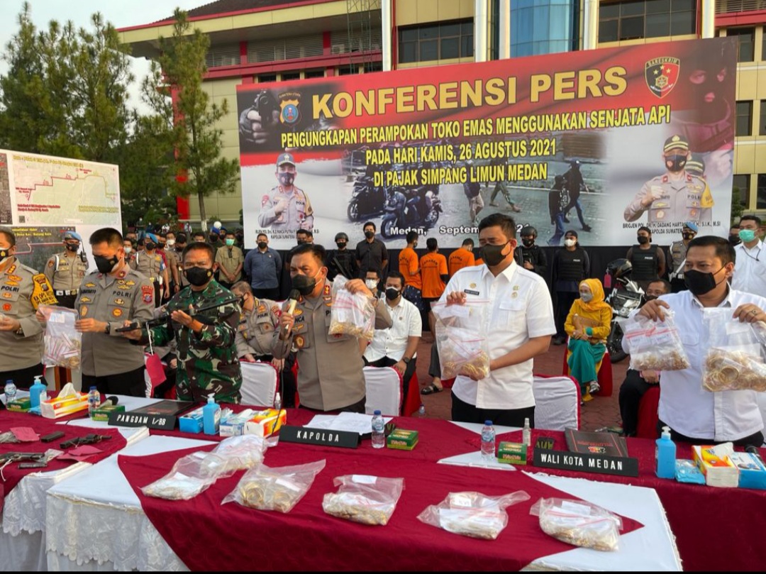 Polda Sumut Tangkap 5 Pelaku  Perampok Toko Emas Simp Limun,  1 Org Tewas