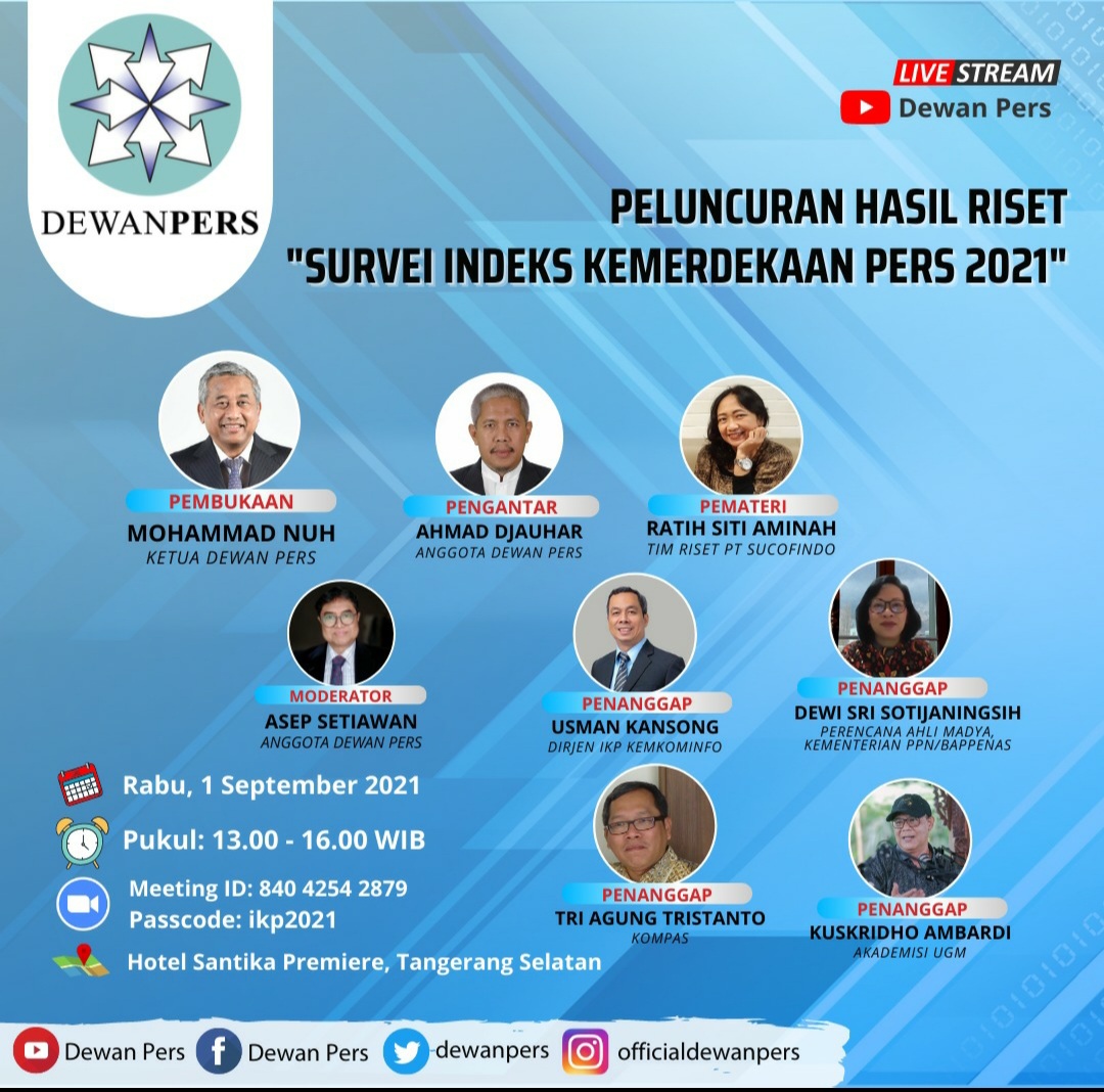 Survei Sucofindo: Indeks Kemerdekaan Pers 2021 Naik 0,75 Persen