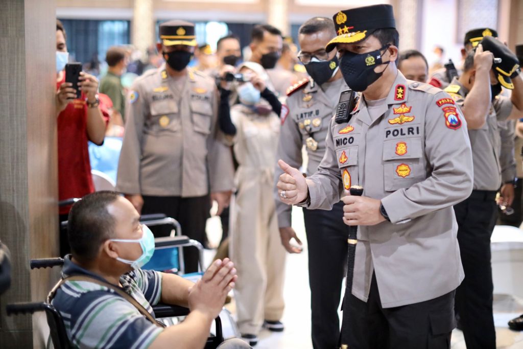 Kapolda Jatim Apresiasi Akpol 95 Patriatama Gelar Vaksinasi Penyandang Disabilitas