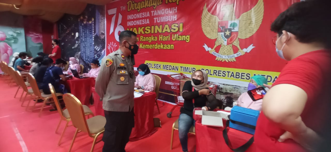 Sukses, Polsek Medan Timur Gelar Vaksin Merdeka Dosis Dua