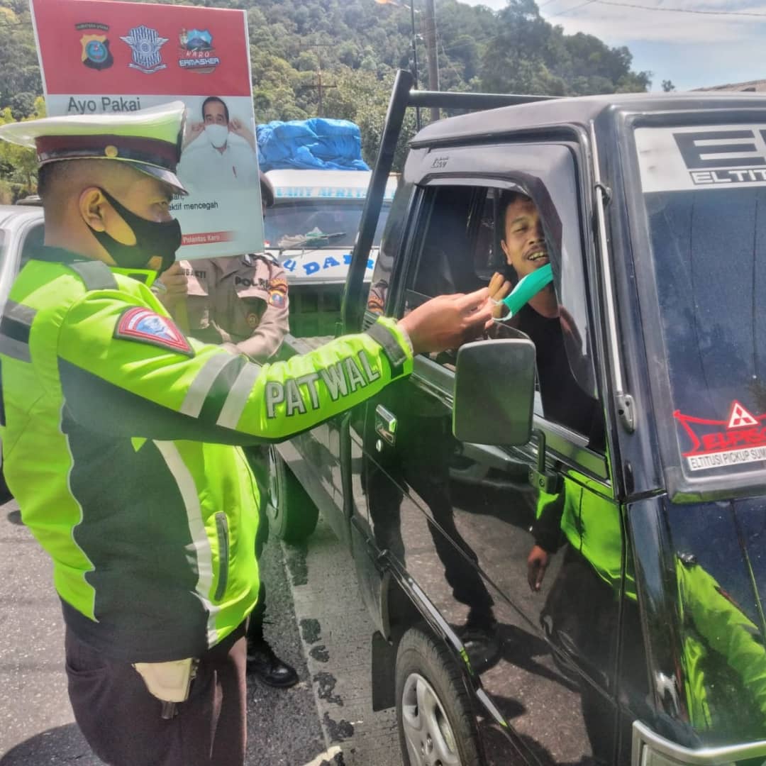 Hari Pertama Pelaksanakan Ops Patuh Toba 2021 di Wilayah Hukum Polres Tanah Karo Berjalan Lancar