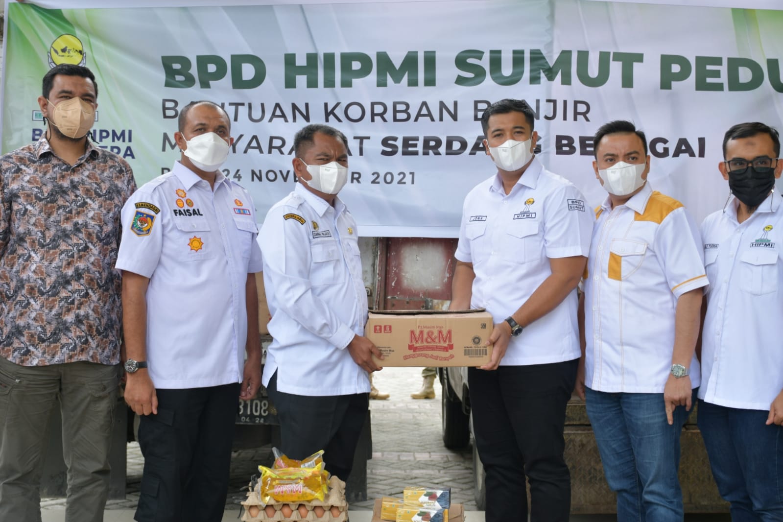HIPMI Sumut Bantu Korban Banjir Sergai, Bupati Darma Wijaya : Bantuan Segera Kita Salurkan