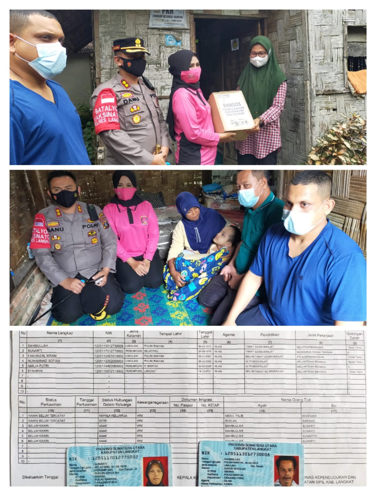 Kapolres Langkat Sambangi Syahrini Anak Lumpuh Layu Di Rumah Nya Pulau Banyak