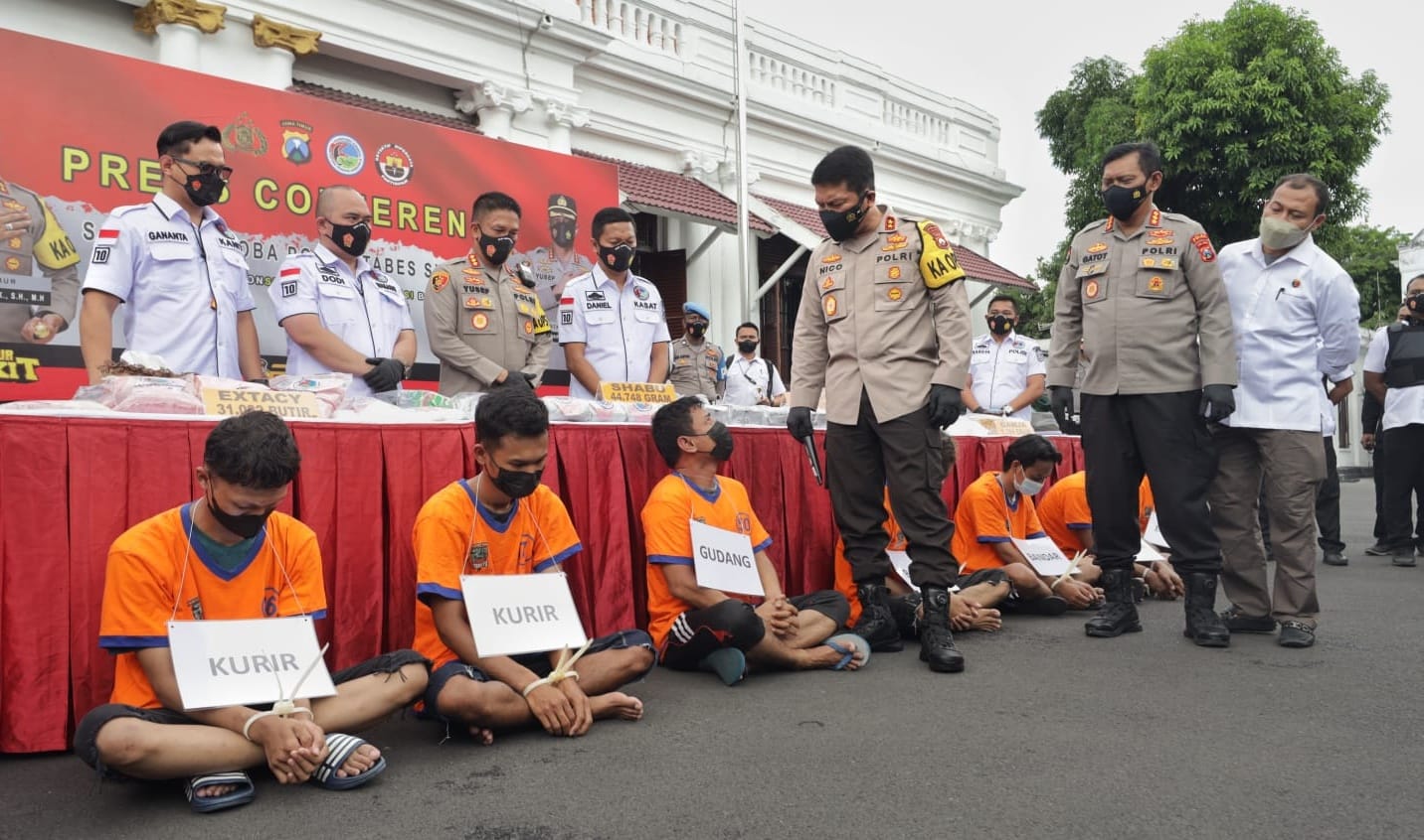 Polrestabes Surabaya Ungkap 44,7Kg Sabu dan 31 ribu Ekstasi, Ini Kata Kapolda Jatim