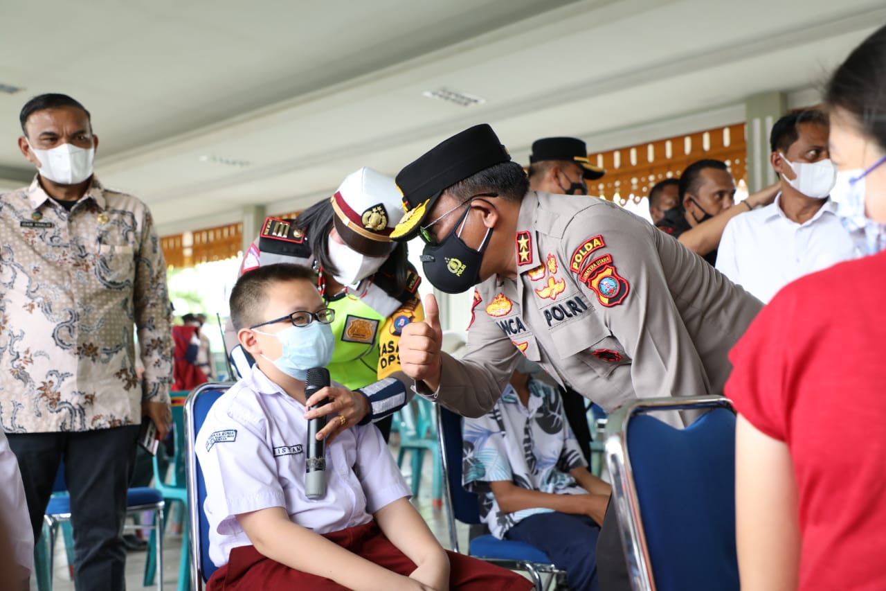 Irwasda Polda Sumut Pantau Vaksinasi Merdeka Anak di Binjai