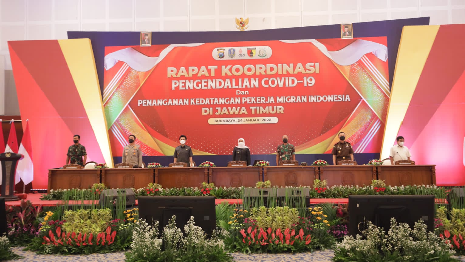 Forkopimda Jatim Gelar Rapat Koordinasi Pengendalian Covid-19 dan Penanganan Kedatangan Pekerja Migran