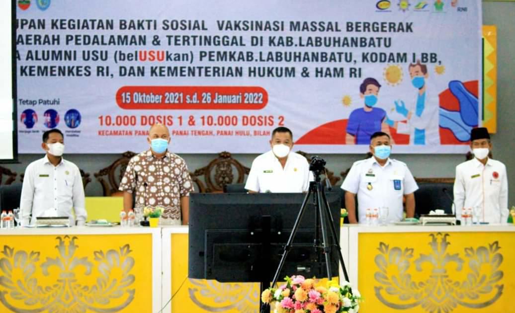 Sekdakab Labuhanbatu Hadiri Penutupan Kegiatan Bakti Sosial Vaksinasi Massa di Daerah Pedalaman