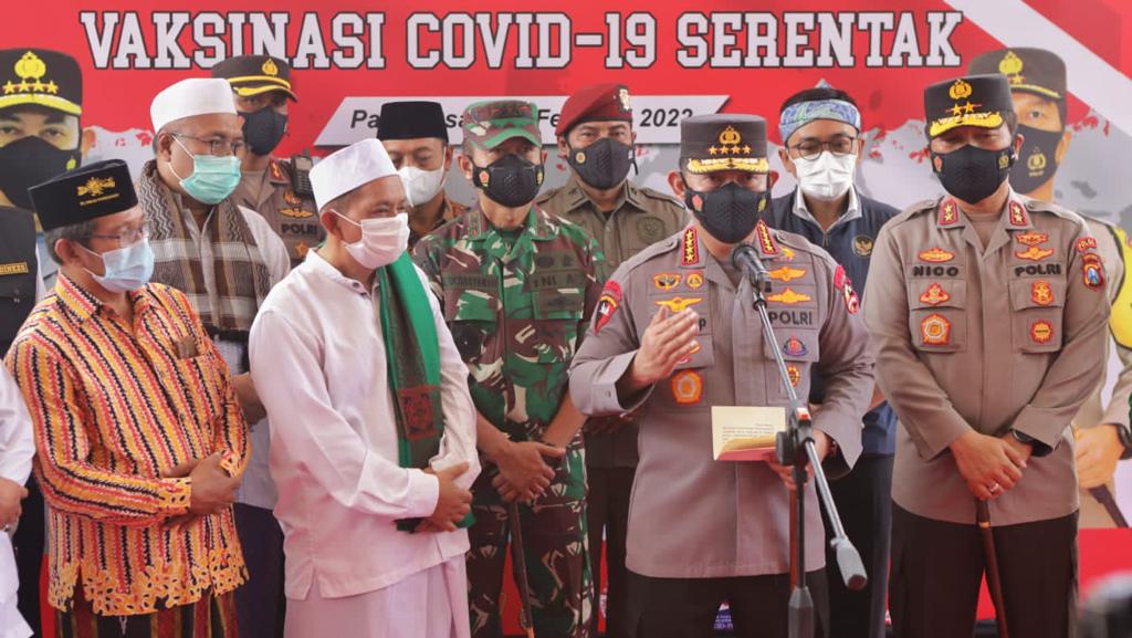 Forkopimda Jatim Dampingi Kapolri Cek Vaksinasi di Pamekasan