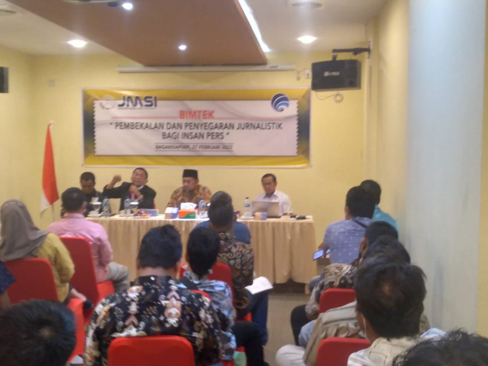 Pelantikan JMSI Rohil, Wartawan Ikuti Bimtek Jurnalistik