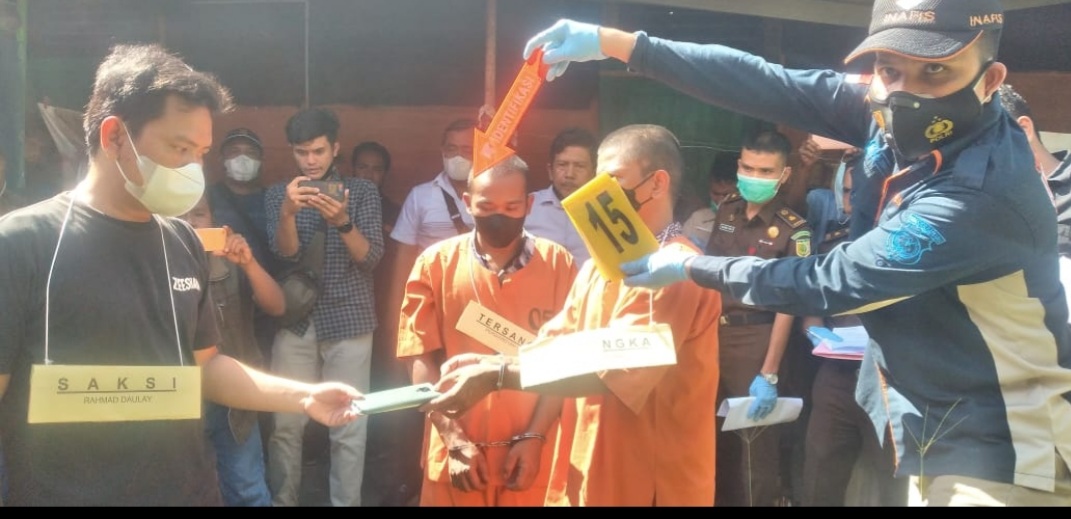 Polres P.Sidempuan Gelar Rekonstruksi Pembunuhan dokter gigi di Hutaimbaru 