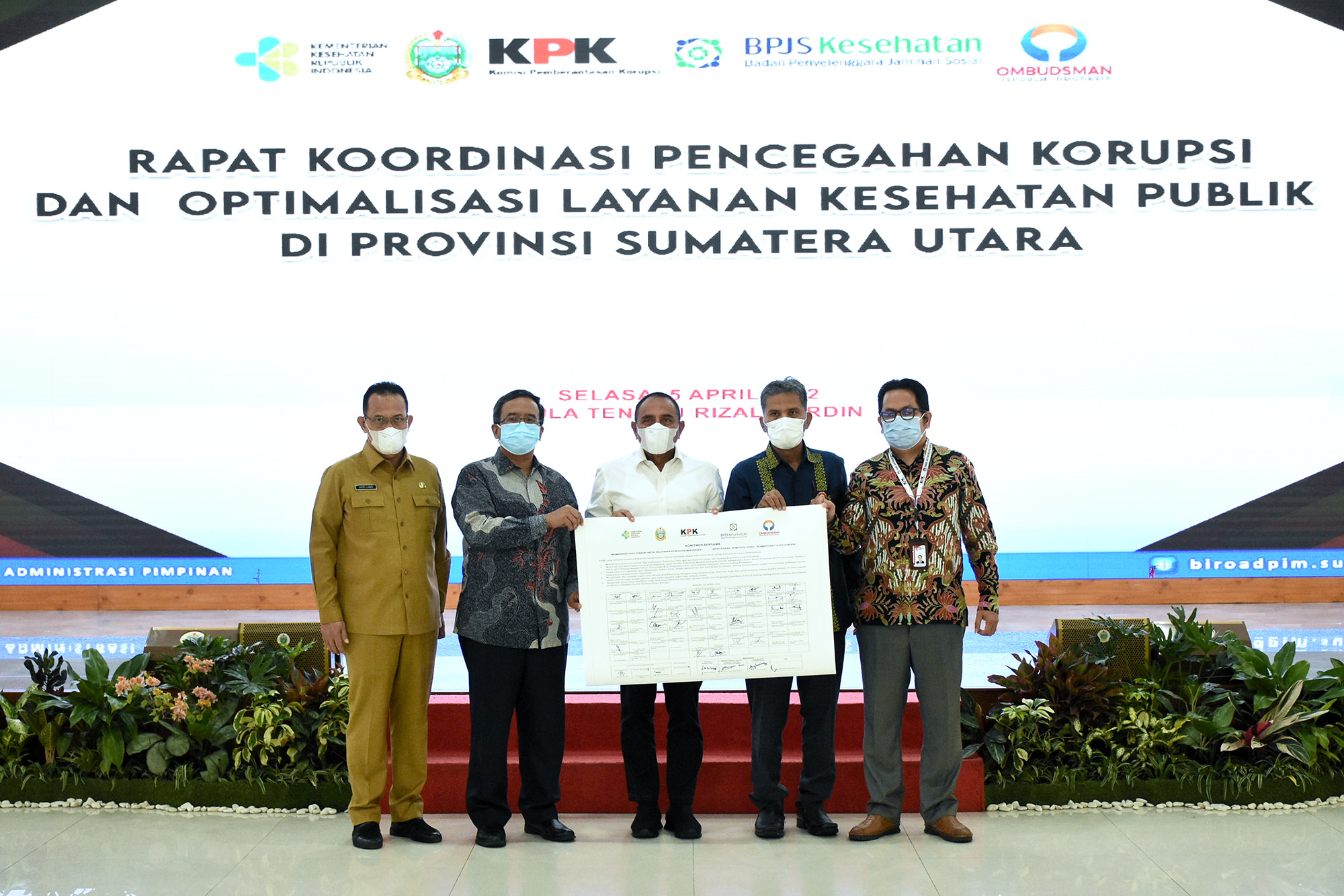 Rakor Pencegahan Korupsi Bidang Kesehatan di Sumut,  Pemprov Bersama KPK Komitmen  Awasi Penggunaan Anggaran