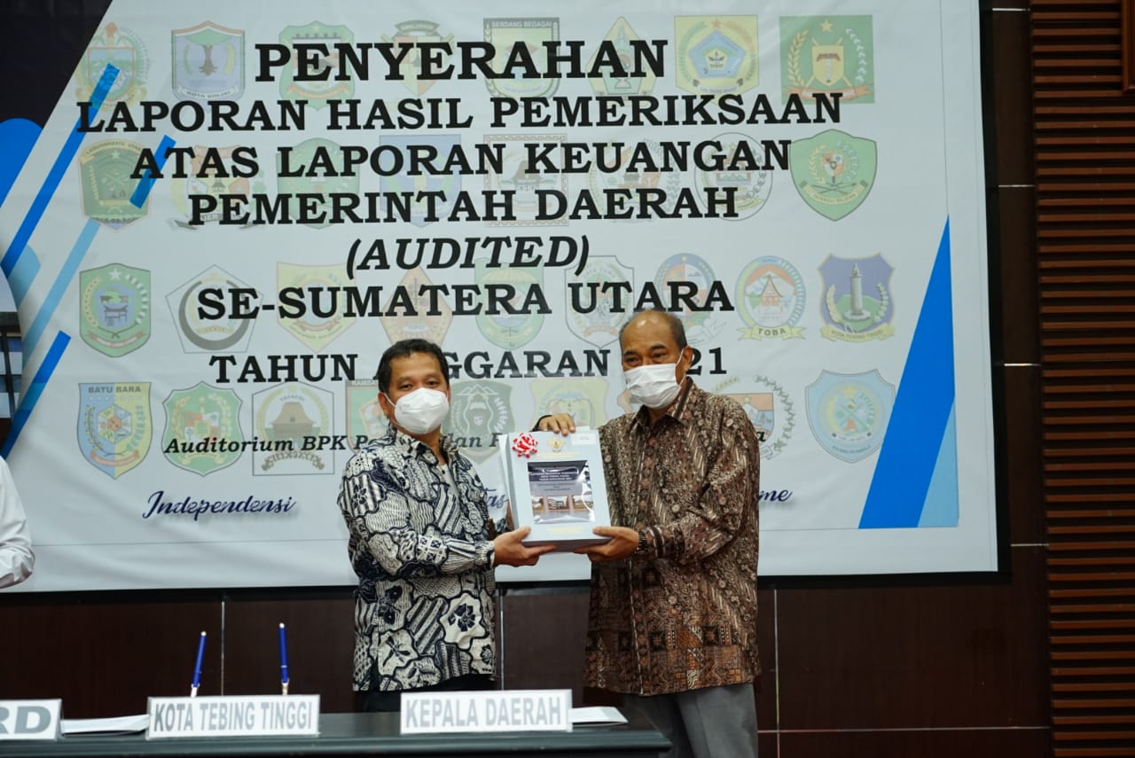4 Tahun Berturut -turut,Pemko T.Tinggi Terima WTP 2021 dari BPKP Sumut