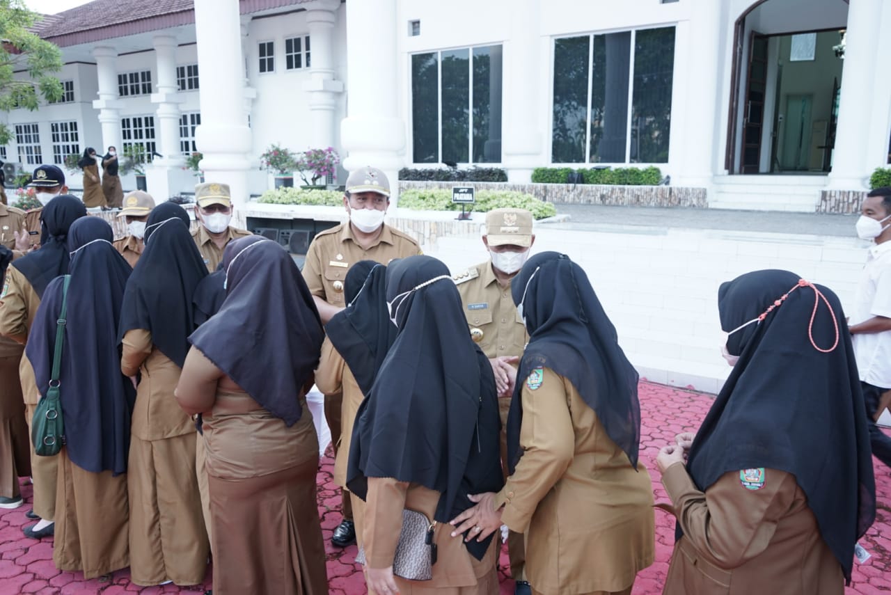 Pemkab Asahan Gelar Apel Hari Pertama Masuk Kerja Setelah Libur Hari Raya Idul Fitri 1443 H