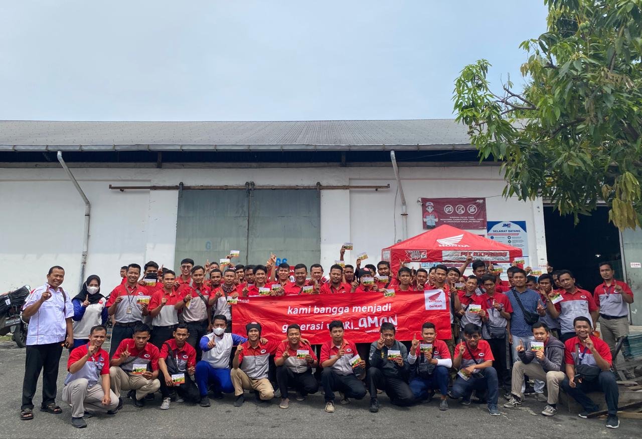 Kurir JNE Medan Ikuti Edukasi Safety Riding dari Indako Honda Sumut