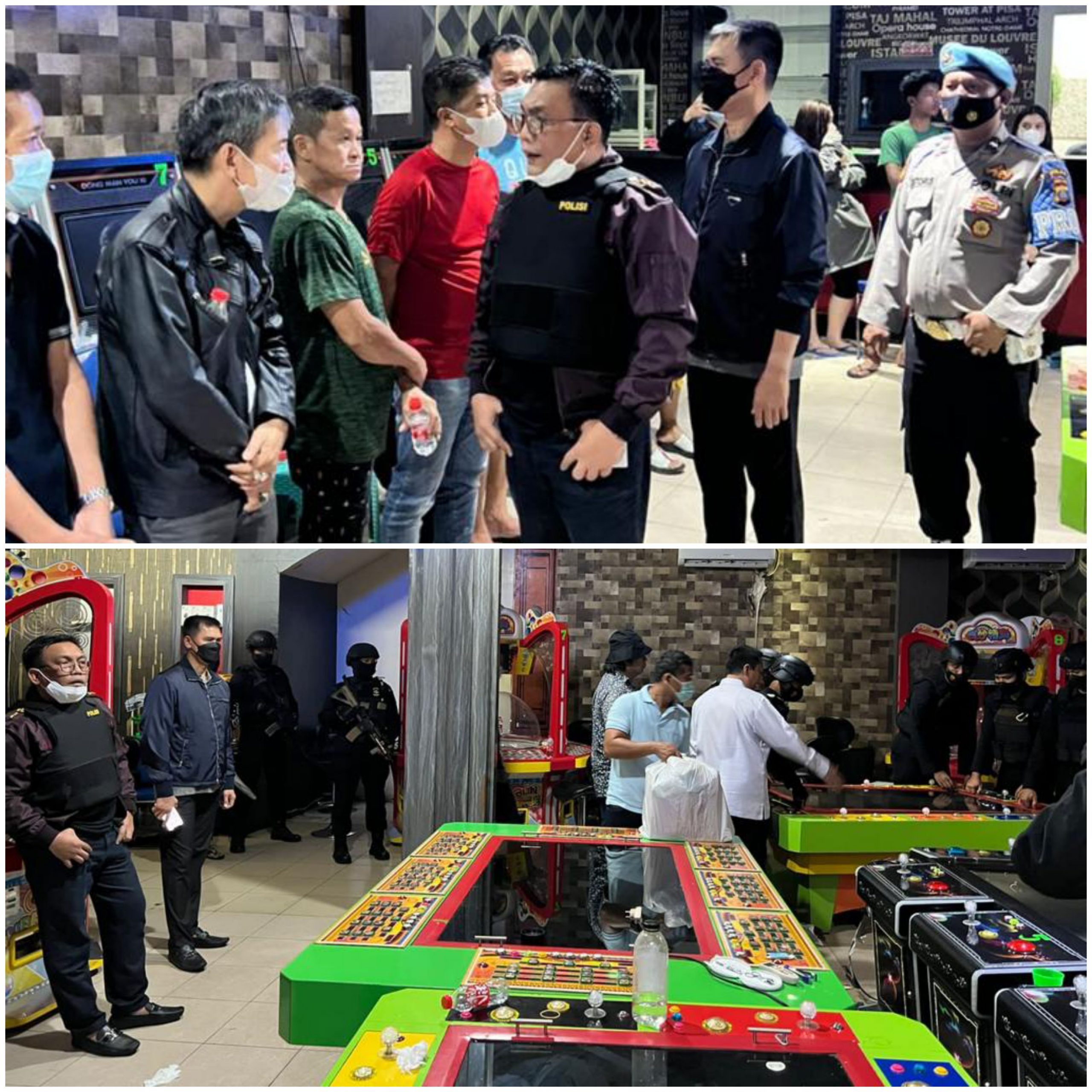Dipimpin Kapolda Sumut, 2 Lokasi Judi di Asia Mega Mas dan MMTC Digerebek, 21 Orang beserta Puluhan Mesin Judi Diamankan