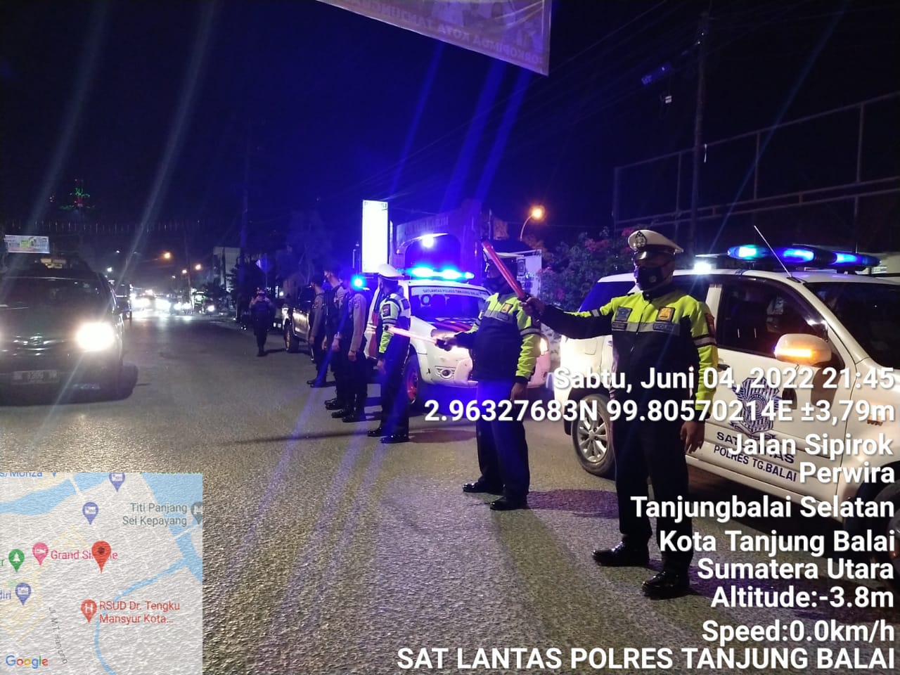 Satlantas Polres Tanjungbalai Laksanakan Giat Blue Light Patrol dan Public Speaking