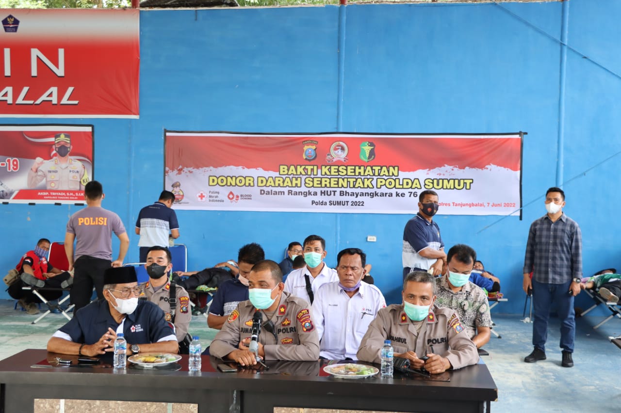 Polres Tanjungbalai Ikuti Zoom Meeting dalam Rangka Bakti Kesehatan Donor Darah Serentak Sejajaran Polda Sumut Tahun 2022