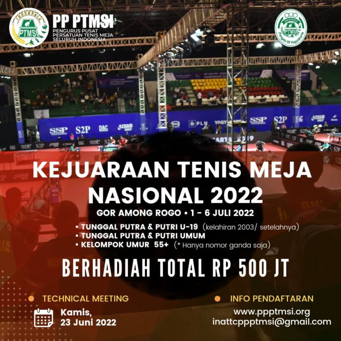 PP PTMSI Pimpinan Oegroseno Gelar Kejurnas Tenis Meja Berhadiah Rp500 Juta