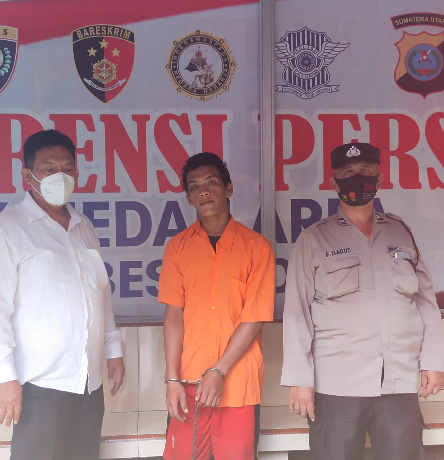 Pencuri Becak Barang Tidak Berkutik Saat Digelandang Tekab Polsek Medan Area ke Komando