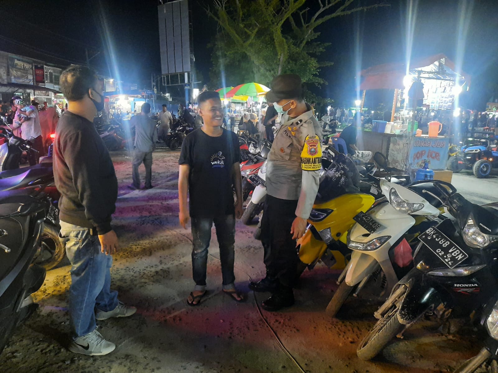 Personil Polsek Tanjung Balai Selatan Patroli Malam Minggu, Antisipasi 3C dan Balap Liar