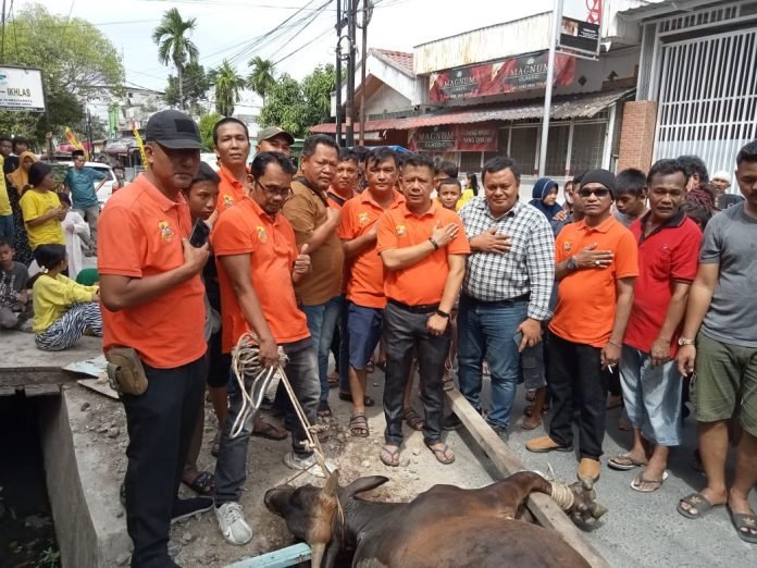 Idul Fitri 1443 H Tahun 2022, Pewarta Polrestabes Medan Salurkan Ratusan Paket Daging Kurban