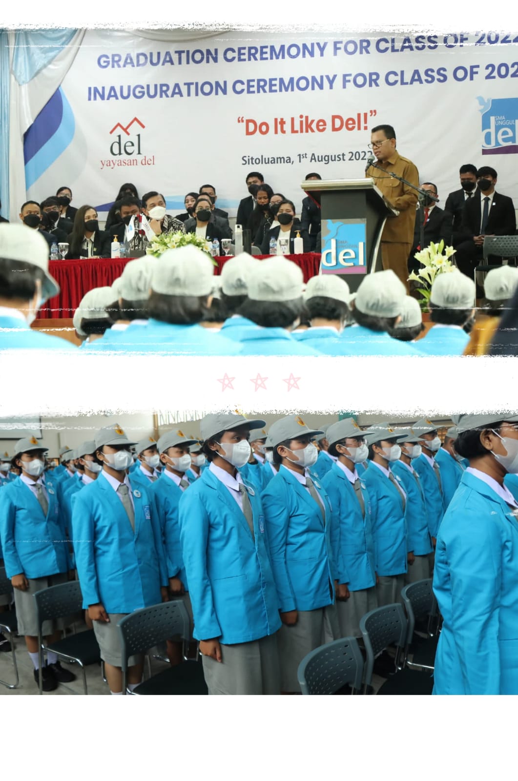 Bupati Toba Hadiri Wisuda Angkatan VIII dan Pengukuhan Angkatan XI SMA Unggul Del