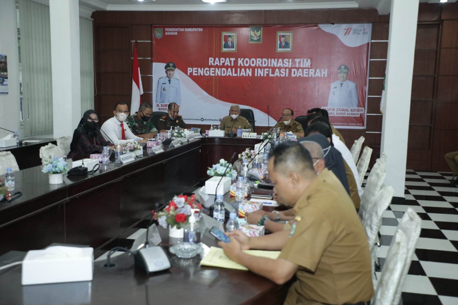Bupati Asahan Ikuti Rapat Koordinasi Nasional Pengendalian Inflasi Tahun 2022 secara Virtual