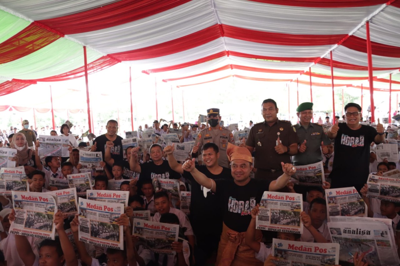 Diikuti Seribuan Siswa/i SMP, Pemkab Sergai Bersama SPS Sumut Gelar Kampanye Gemar Baca Koran Milenial