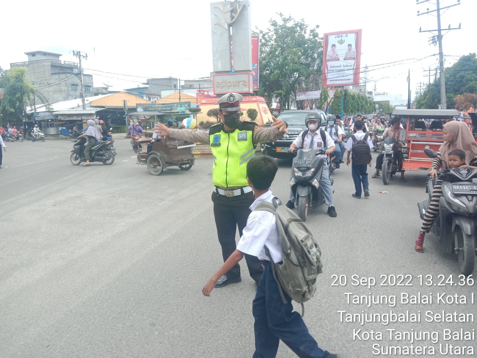 Minimalisir Kecelakaan dan Kemacetan Pada Jam Pulang Sekolah, Satlantas Polres Tanjungbalai Laksanakan Pengamanan dan Pengaturan Lalin