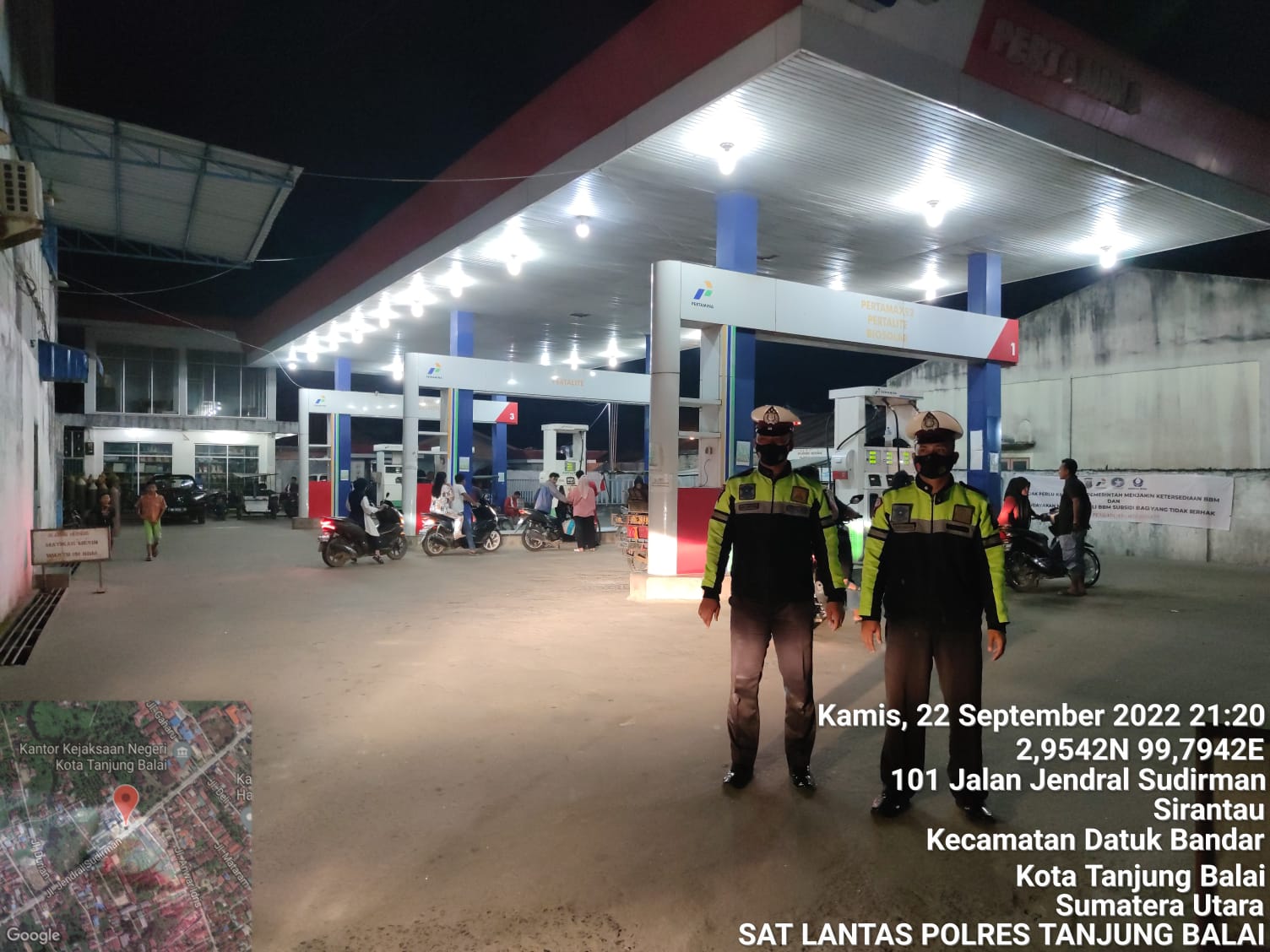 Personil Satlantas Tanjungbalai Antisipasi Kelangkaan BBM dengan Giat Patroli ke SPBU