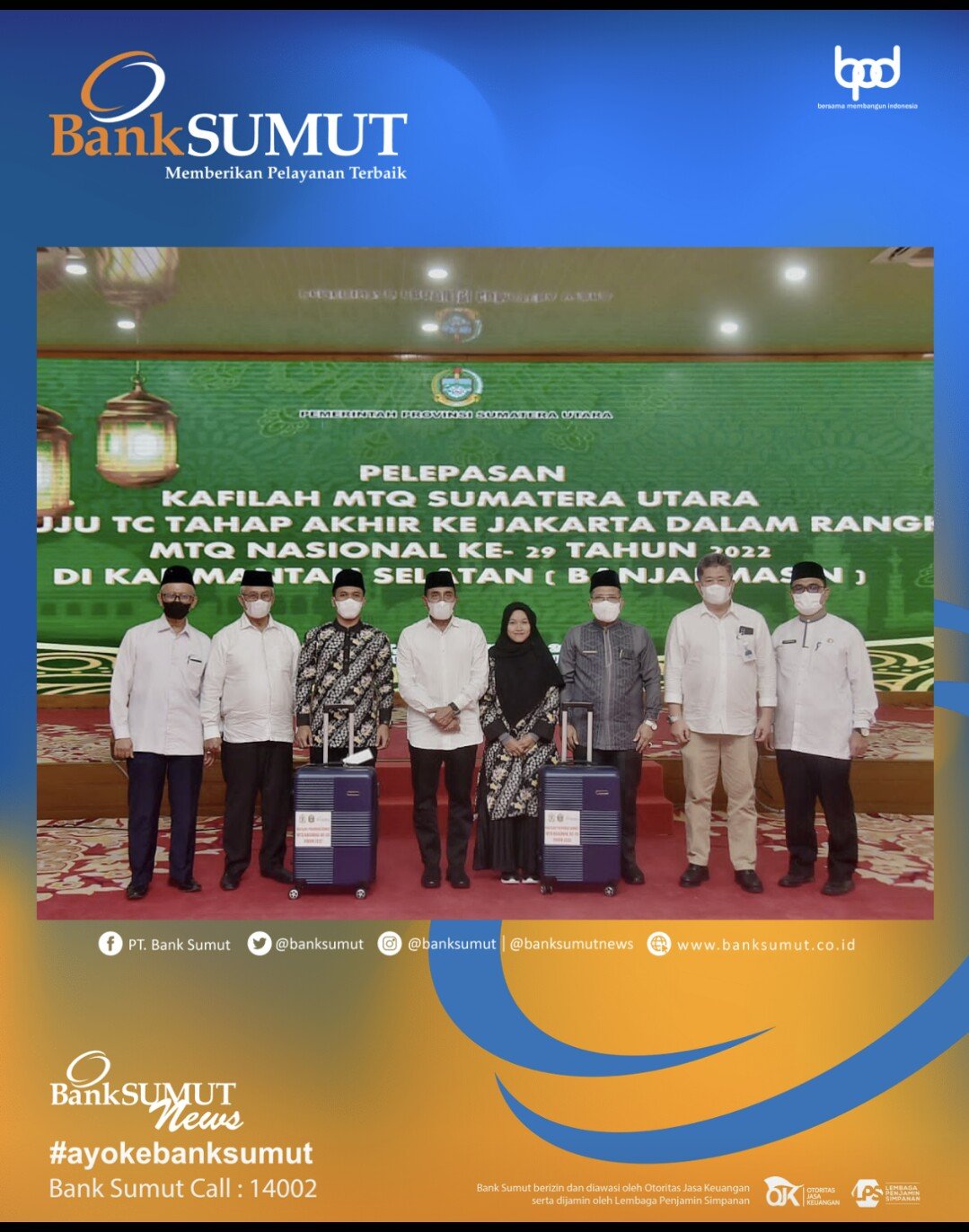 Bank Sumut Bantu Peserta dan Official Kafilah MTQN Sumut ke 29 di Banjarmasin