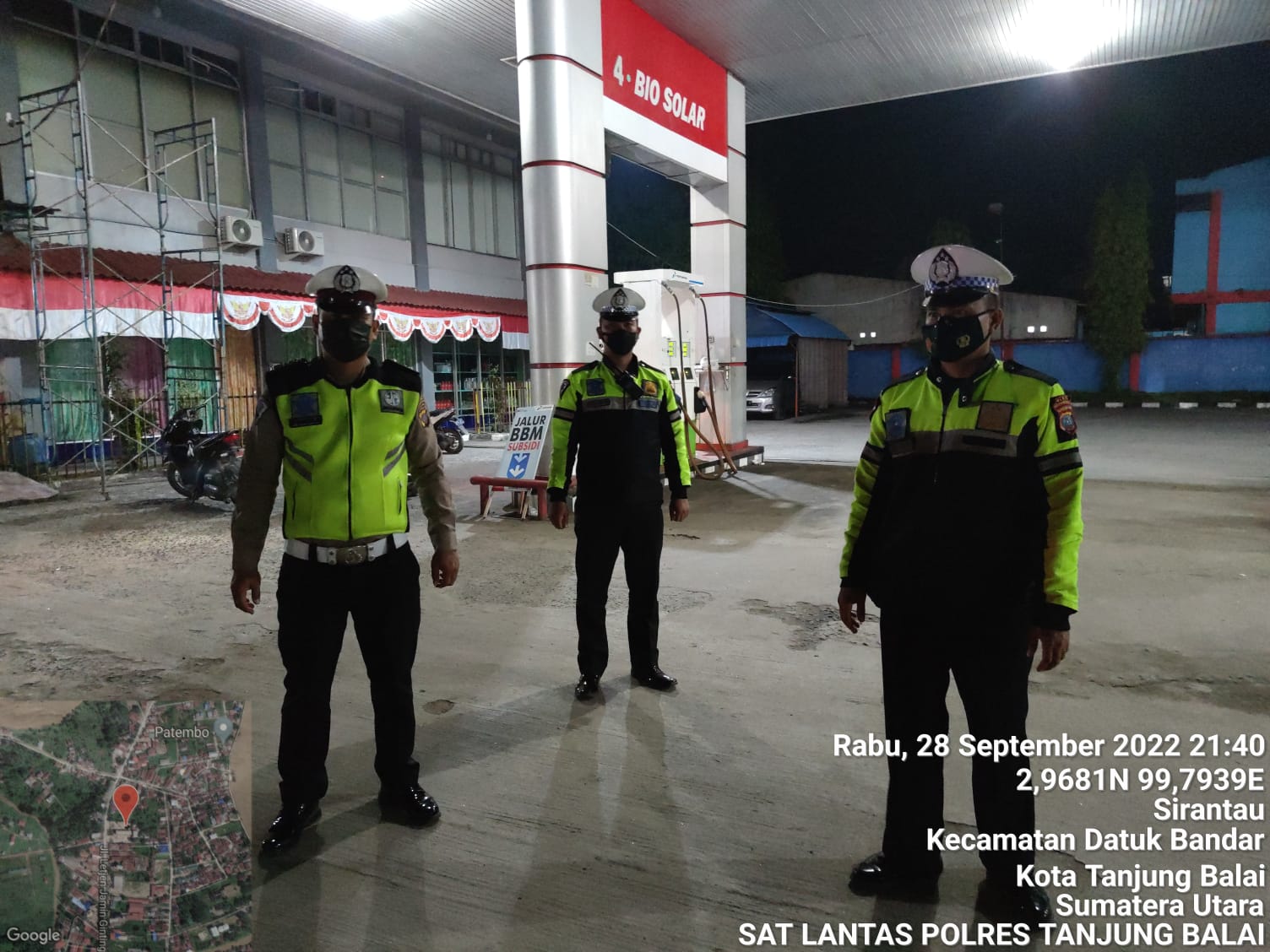 Personil Satlantas Polres Tanjungbalai Rutin Antisipasi Kelangkaan BBM dengan Laksanakan Patroli di Setiap SPBU