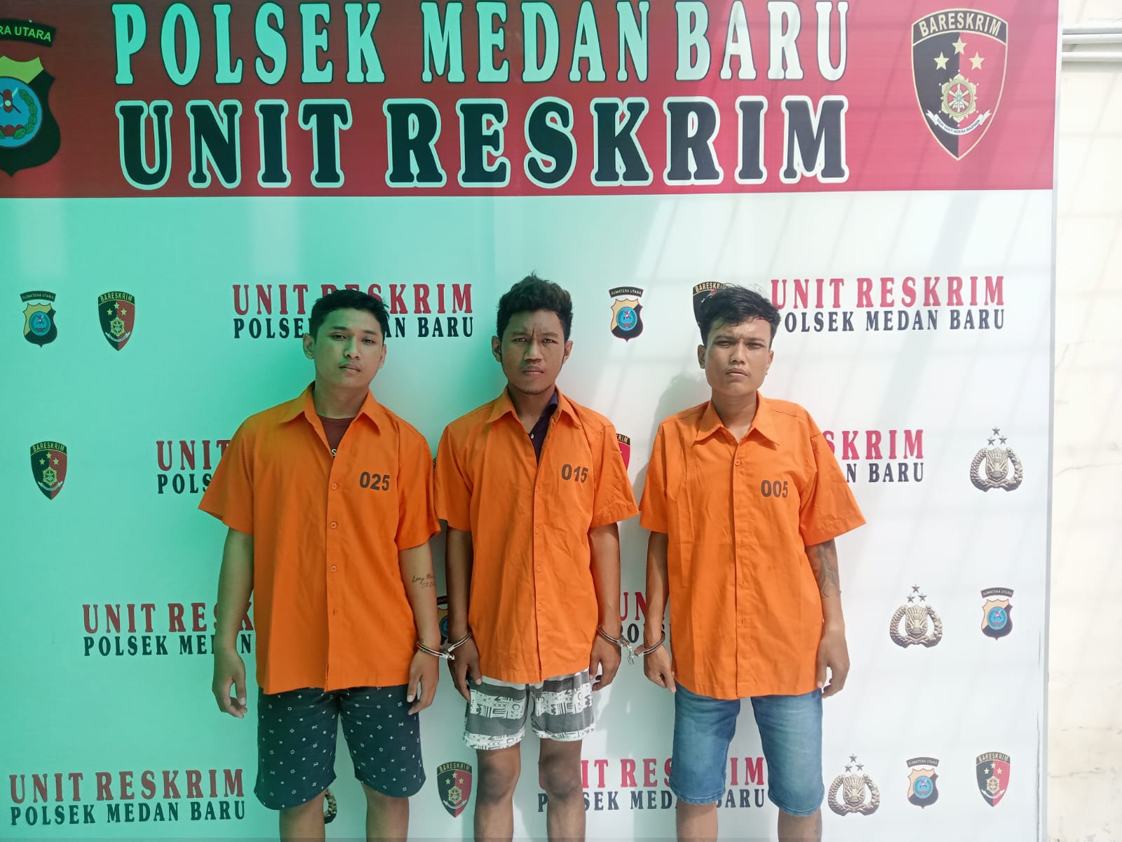 Polsek Medan Baru Ringkus 3 Perampok yang Telah 18 Kali Beraksi di Wilkum Polrestabes Medan
