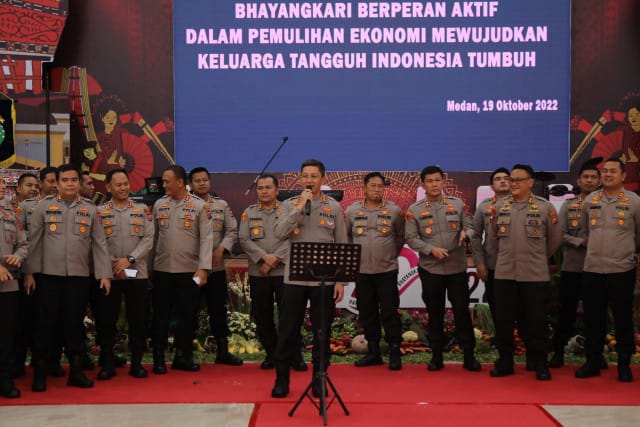Kapolrestabes Medan Hadiri Hari Kesatuan Gerak Bhayangkari ke-70 di Polda Sumut
