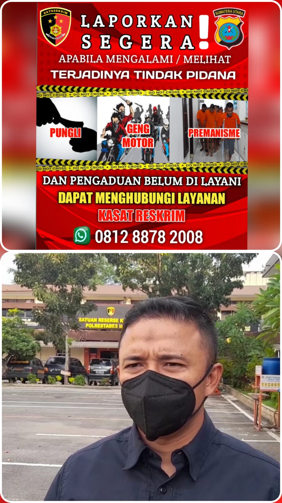 Satreskrim Polrestabes Medan Tempelkan Striker Layanan Masyarakat