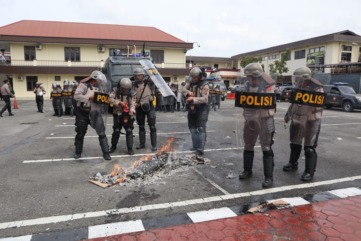 Hadapi Pemilu 2024, Sat Samapta Polrestabes Medan Gelar Simulasi Penanganan Aksi Unjuk Rasa