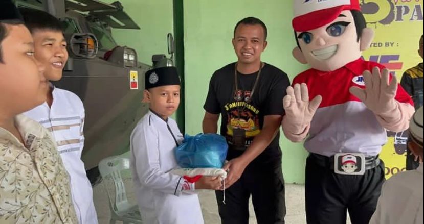 Anniversary ke 3, Panther Mania Kota Medan bersama Yonkav 6/NK adakan Santunan dan MOU Forum Zakat