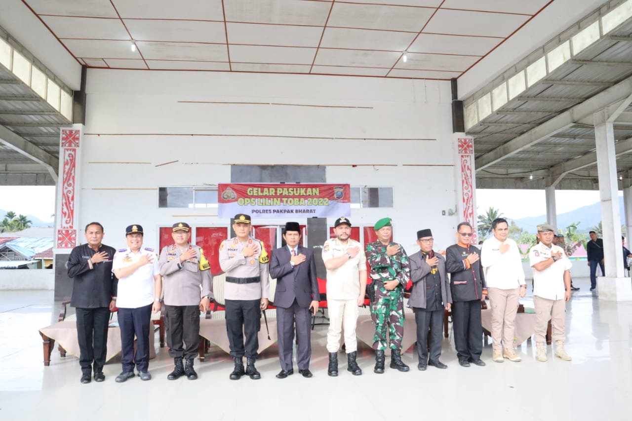 Polres Pakpak Bharat Laksanakan Apel Gelar Pasukan Ops Lilin Toba 2022