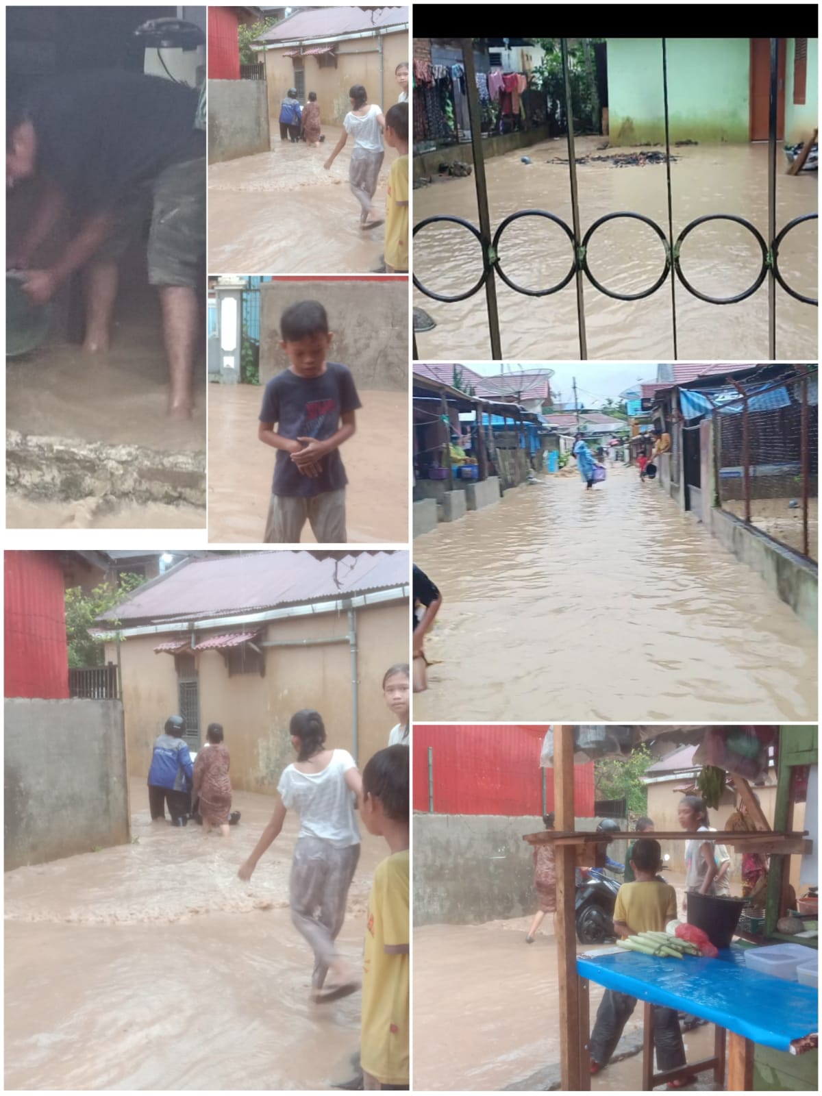 Update Terkini, 2 Jam Kota P. Sidempuan di Guyur Hujan, Belasan Rumah Tergenang Air