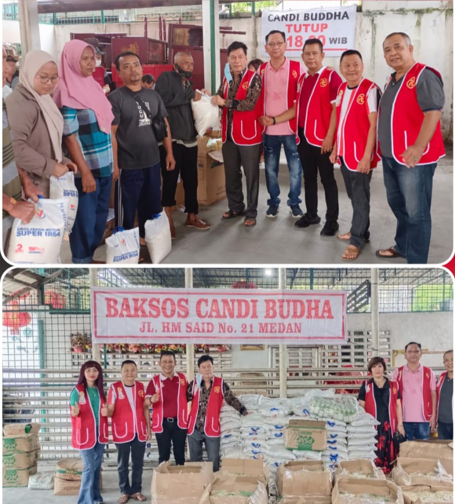 Candi Buddha Bersama Pewarta Bagikan 600 Paket Sembako pada Warga Kurang Mampu