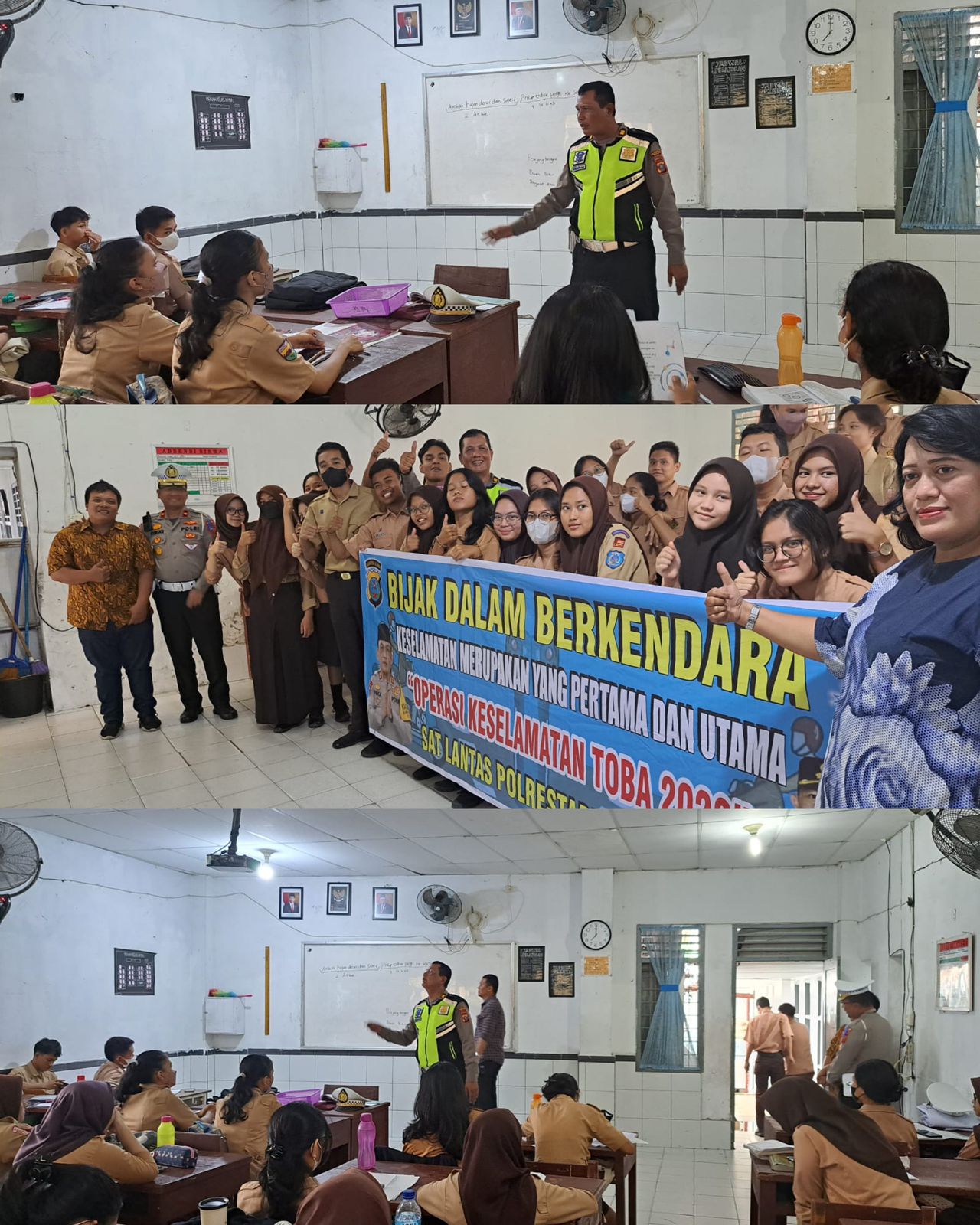 Satlantas Polrestabes Medan Sosialisai Kamseltibcarlantas Ditiga Sekolah