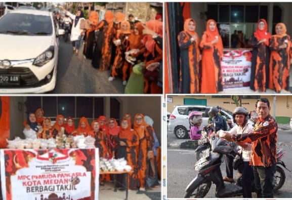 MPC PP Kota Medan Berkolaborasi dengan Majelis Taklim Muslimah dan Sapma PP Kota Medan Bagi-bagi 650 Pic Takjil