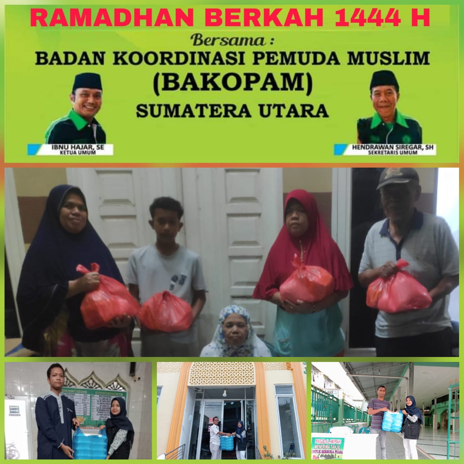 Berkah Ramadhan 1444 H, Bakopam Sumut Berbagi Paket Sembako ke Masjid - masjid di Kawasan Kota Matsum