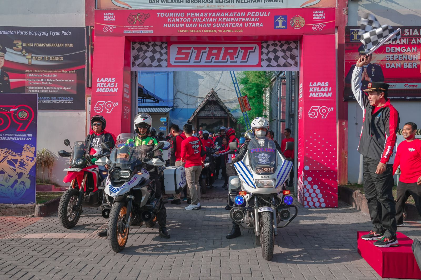 Kalapas Binjai Kanwil Kumham Sumut Dan Jajaran Ikuti Touring Baksos Peringati HBP ke 59