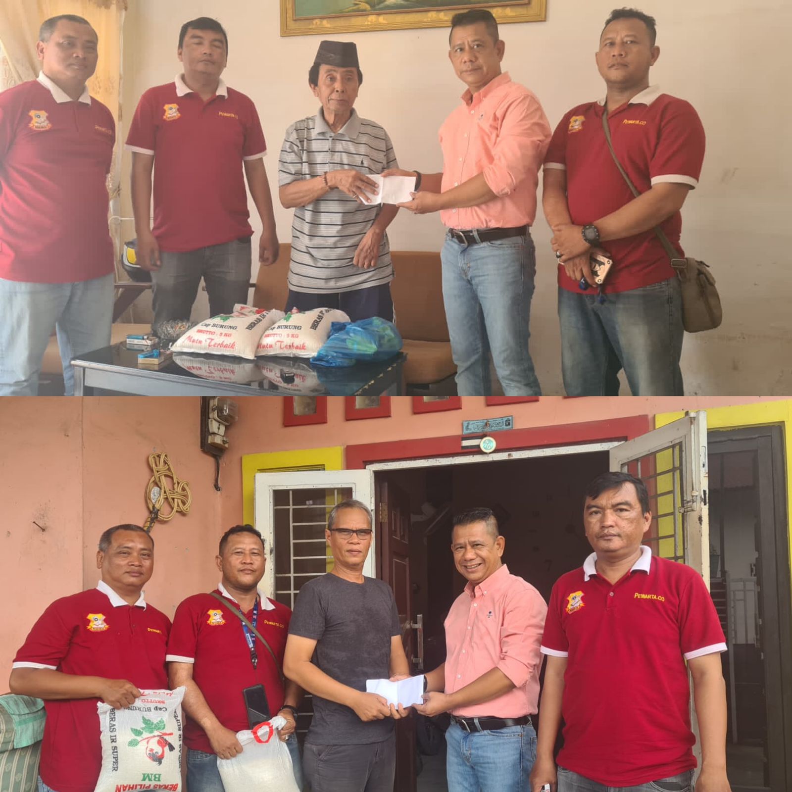 Jumat Barokah, Ketua Pewarta Jenguk dan Beri Bantuan kepada 2 Wartawan Senior yang Sakit