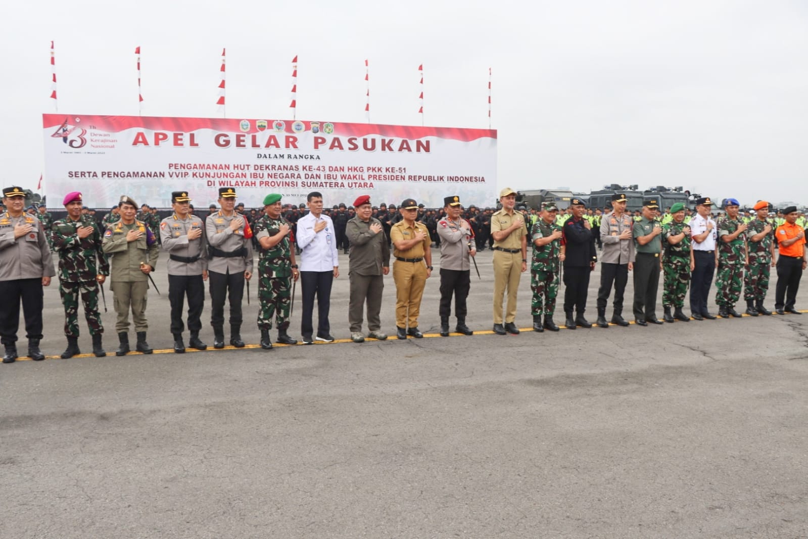 Kapolrestabes Medan Kombes Pol Valentino Hadiri Apel Pasukan Kunjungan Ibu Negara