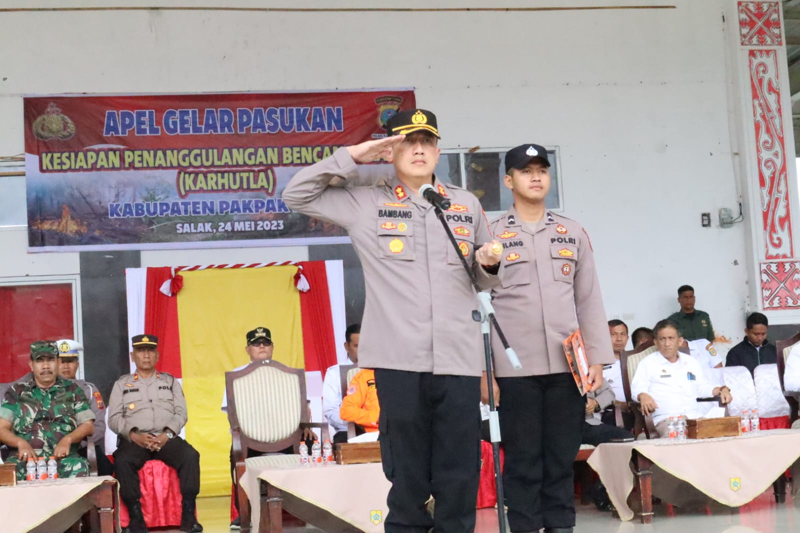 Kapolres Pakpak Bharat Pimpin Apel Gelar Pasukan Kesiapsiagaan Penanganan Karhutla