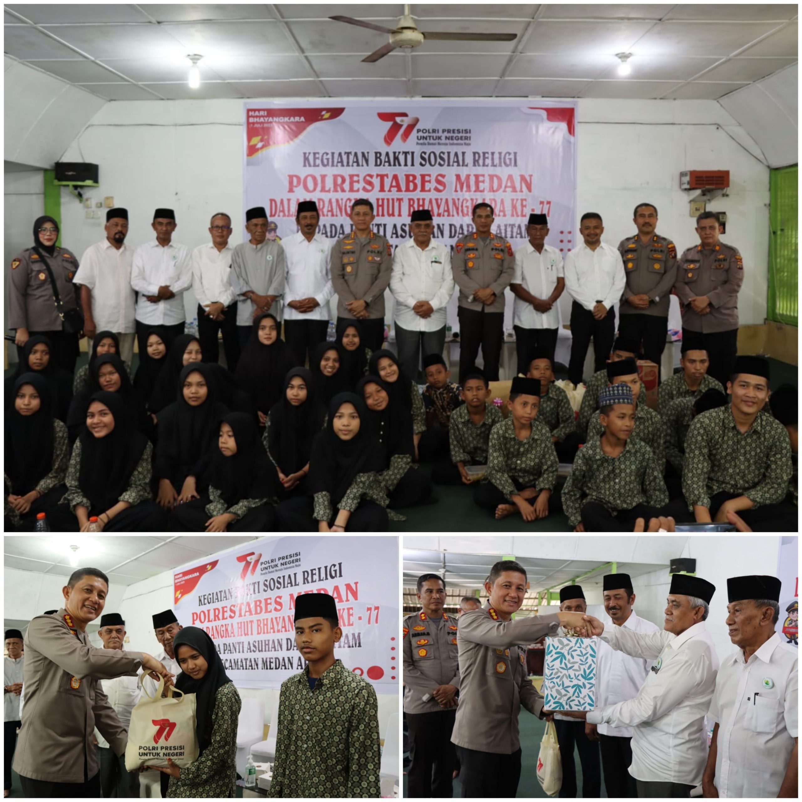 Sambut HUT ke-77 Bhayangkara, Kapolrestabes Medan Kombes Pol Valentino Melakukan Sejumlah Kegiatan sosial