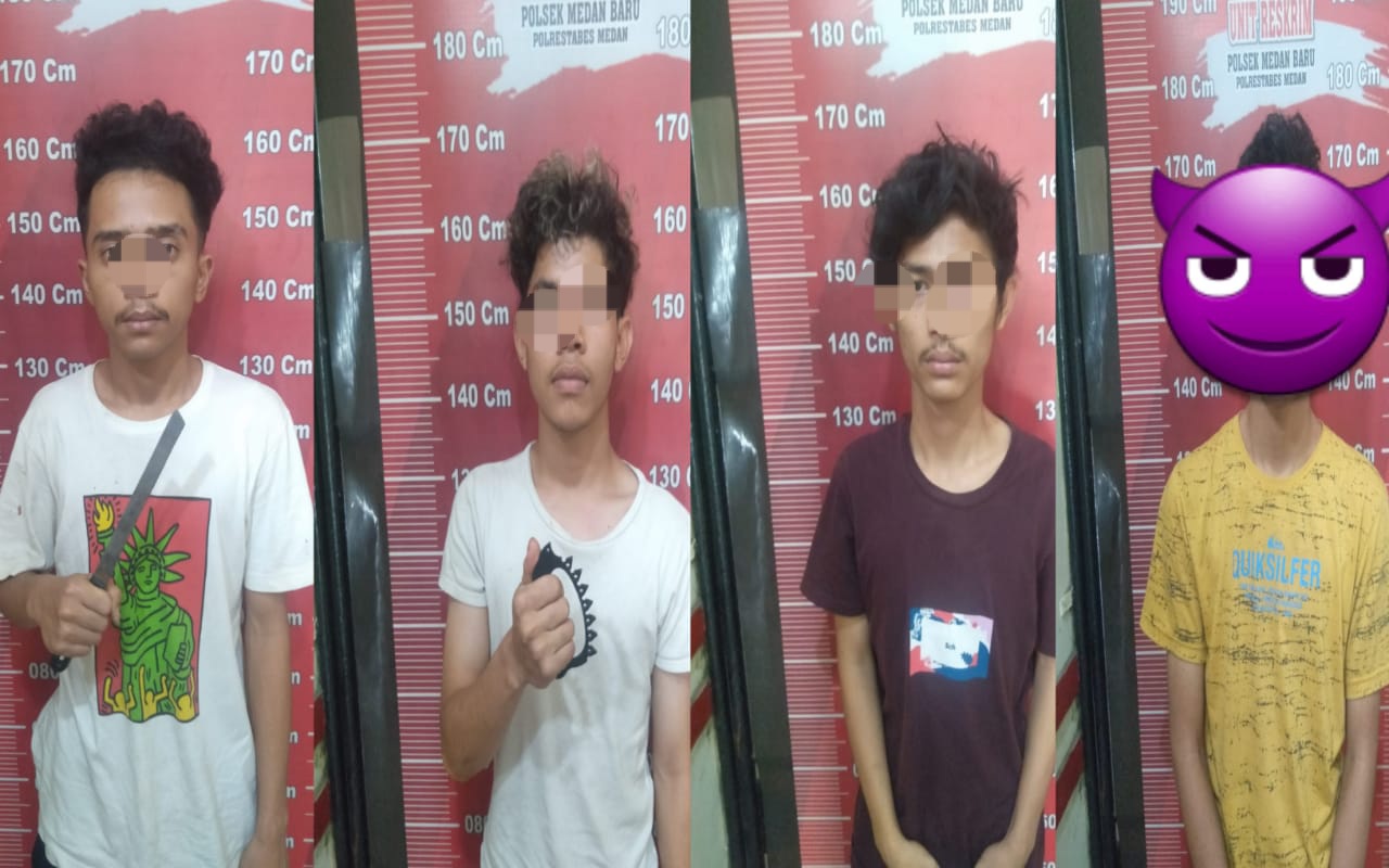 Polsek Medan Baru Ringkus Empat Pelaku Spesialis Begal